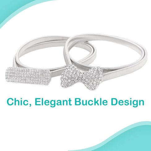 قطعتان من أحزمة الخصر النسائية المعدنية المصنوعة من حجر الراين من كيلوفلاي رفيعة قابلة للتمدد in Kuwait