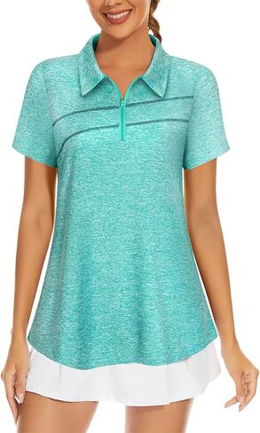 MISS FORTUNE Womens Golf Polo Shirts Quick Dry Athletic Workout Ruuning Yoga Tops in Kuwait
