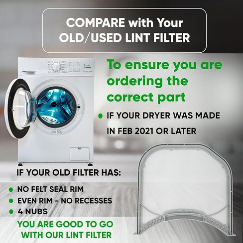 فلتر الوبر ADQ56656401 لـ LG ADQ566564 وKenmore Dry Lint Screen أرقام الأجزاء البديلة AP4457244، PS3531962، 1462822، AH3531962، EA3531962 (عبوة واحدة) in Kuwait