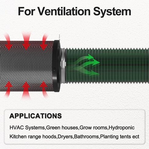 Dryer Vent Hose Flexible PVC Aluminum Foil Ducting Dryer Vent Hose for HVAC Ventilation with 2 Clamps (4in 5ft Silver) in Kuwait