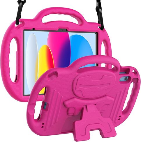 LTROP Kids Case for iPad A16 11th Generation (11-inch,2025)/ 10th Generation (10.9 Inch,2022)/ Air 5th/ 4th Gen 10.9" with Shoulder Strap, Shockproof Lightweight Handle Stand Child Bumper Case, Blue in Kuwait