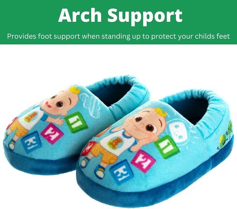 Josmo Cocomelon Toddler slippers - house shoes for boys girls warm plush bed moccasins slippers cocomelon shoes Blue (7-8 Toddler) in Saudi Arabia
