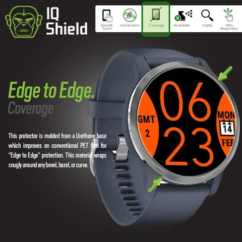 IQShield Screen Protector Compatible with Garmin Venu 2 / Garmin Venu 2 Plus 45mm (6-Pack) Anti-Bubble Clear TPU Film in Kuwait