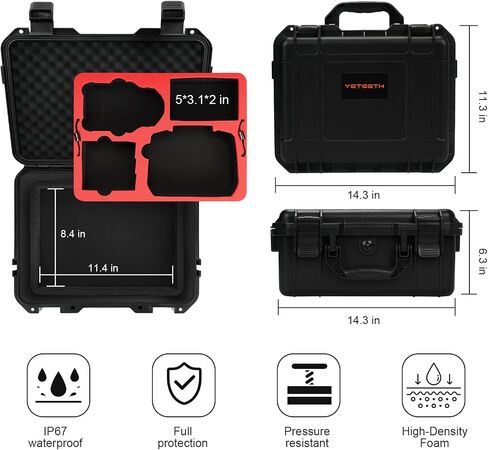 keketoha Hard Case for DJI Mini 3 Pro/Mini 3, Waterproof Pressure Resistant Carrying Case for DJI Mini 3 Pro/Mini 3 Accessories - Fits Latest DJI RC (Not Included Neck Strap) in Saudi Arabia