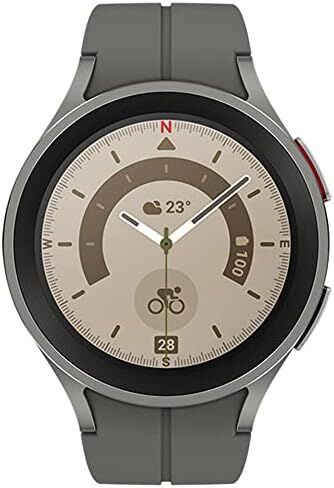 SAMSUNG Galaxy Watch 5 Pro (45mm,WIFI + 4G LTE) 1.4'' Super AMOLED Smartwatch GPS Bluetooth with Sleep Coaching,Bioactive Sensor,Water Resistant R925U (Fast Charger Bundle,Black Titanium) (Renewed) in Kuwait