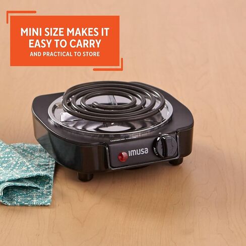 IMUSA USA GAU-80305 Electric Single Burner 1100-Watts, Black in Saudi Arabia
