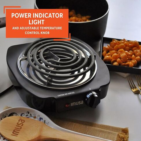 IMUSA USA GAU-80305 Electric Single Burner 1100-Watts, Black in Saudi Arabia