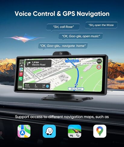 10.26 بوصة Apple Carplay وAndroid Auto، ستيريو سيارة محمول مع كاميرا داش 4K، كاميرا احتياطية 1080P، شاشة Drivemate Carplay مع بلوتوث/ملاحة/MirrorLink (صوت 4K BT (مكبر صوت Pro)) in Kuwait