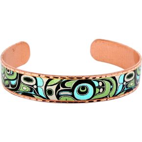 Eagle Totem Cuff Bracelets Animal Jewelry, Handmade Artisan Copper Cuff Bracelets. Haida Art Jewelry Spirit Animal Bracelet of an Eagle. Native American Eagle Bracelet.