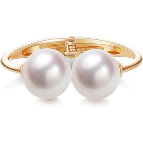 Wide Grooved Crystal Cuff Hinge Bangle Metal Shiny Punk Bracelet Great Polished Fashion Statement Bangles Gold Smooth Bangle Bracelet for Women Girls Fashion Jewelry in Kuwait