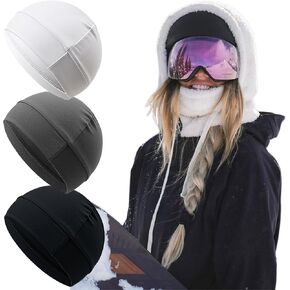 3 قطع من قبعات جمجمة النايلون من Qearl، قبعات نوم خفيفة الوزن، قبعات نوم تمتص العرق أثناء ركوب الدراجات، بطانة خوذة للرجال والنساء، متعددة الألوان in Kuwait