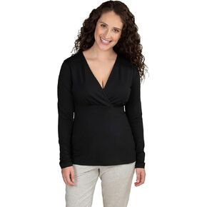 BRAVADO! DESIGNS Women's Nursing Top Long Sleeve V Neck Breastfeeding Maternity Shirt