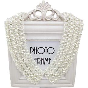 LANGUGU Vintage Simulated Pearl Bead Cluster False Collar Bib Choker Necklace Chunky Bridal Wedding Party Jewelry White Medium