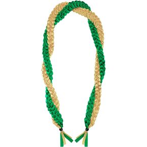 2025 Graduation Ribbon Leis 70 Inch Braided Graduation Ribbon Money Lei Braided Necklace Adjustable for High College Party Gift(Green and White)