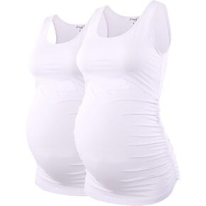 قمصان بيوتي للحوامل ذات مقاسات كبيرة وملابس مكشكشة عادية بدون أكمام in Kuwait