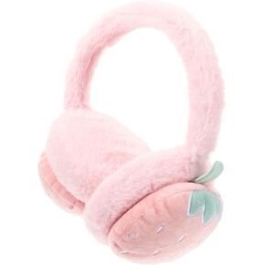GALPADA Women Winter Earmuff Cute Strawberry Earmuff Plush Winter Warm Ear Muffs Soft Furry Outdoor Ear Warmer Headband