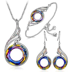 Kate Lynn "Rise From the Ashes Phoenix Earrings Necklace & Bracelet Set, Symbol of Luck and Renewal