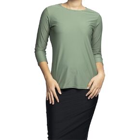امرأة Tznius Rash Guard 3/4 كم رياضية للسباحة، التنس، الشاطئ، الرياضة، UPF 50+ حماية من الشمس