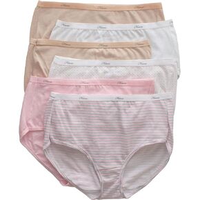 Hanes Women's Brief Panties Pack, Classic Cotton Brief Underwear, 6-pack (Retired, Colors May Vary)