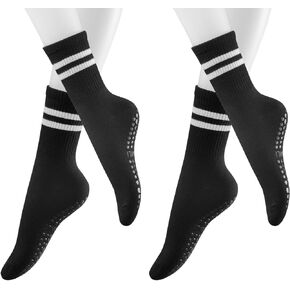 Pilates Yoga Socks with Grips for Women, Non Slip Grip Socks for Women, Ballet Dance Non Skid Sticky Socks