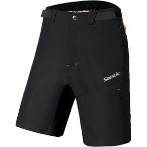 Santic Men's Mountain Bike Shorts Loose Fit MTB Shorts Cycling Shorts Baggy Zipper Pockets
