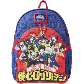 Loungefly My Hero Academia Group Debossed Logo Mini Backpack Womens Double Strap Shoulder Bag Purse