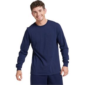 Russell Athletic mens Cotton Performance Long Sleeve T-Shirt, Navy, XL