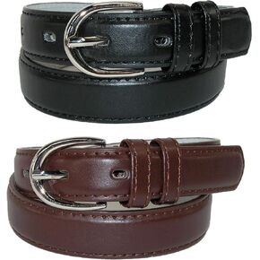 CTM® Kid's Basic Leather Dress Belt (Pack of 2 Colors) in Kuwait