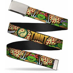 Buckle-Down Web Belt - Classic TMNT Turtle Poses/Pizza Slices