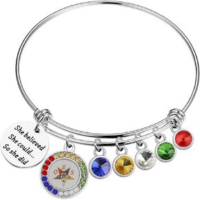 PLITI Order of The Eastern Star Gift She Believed She Could So She Did OES Sorority Bracelet For Sorority Girls