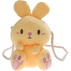 Plush Bunny Crossbody Messenger Shoulder Bag for Girls Women Cartoon Fluffy Rabbit Chain Wallets Bag