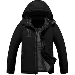Dr.Cyril Kid's Waterproof Ski Jacket Warm Fleece Lined Hooded Boy's and Girl's Winter Jacket Breathable Removable Coat