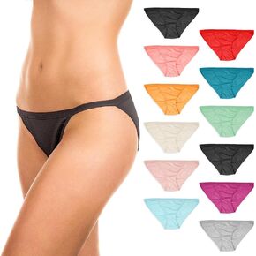Sexy Basics Womens 12 Pack & 18 Pack String Bikini Briefs | 100% Cotton Underwear