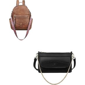FADEON Small Purses for Women Clutch Wristlet Crossbody Bag and Mini Backpack Purse