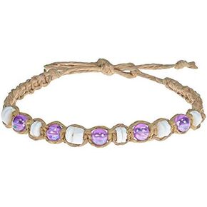 BlueRica Hemp Anklet with Puka Shells & Glowbeads
