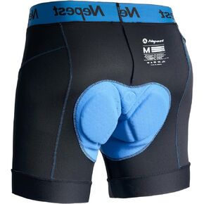 Nepest Mens Cycling Underwear 4D Padded Bike Shorts MTB Liner Mountain Bicycle Tights for Riding