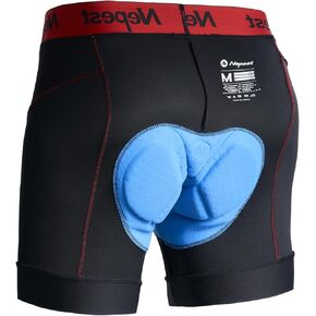Nepest Mens Cycling Underwear 4D Padded Bike Shorts MTB Liner Mountain Bicycle Tights for Riding