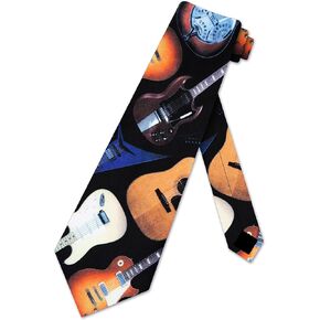 Three Rooker Guitar II Tie Mens Music Instrument Neckties