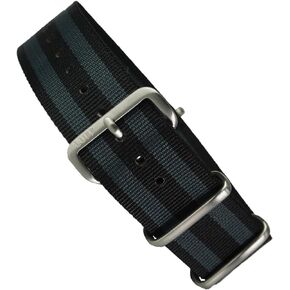 Luffwatchstrap Military G10 Style Premium Mil-Spec Heatweld Ballistic Nylon Watch Band Strap - Bond Admiralty Grey Width 20mm