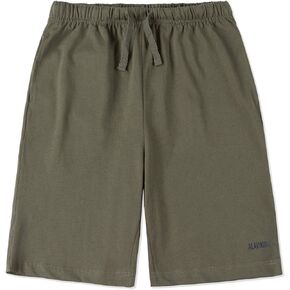 ALAVIKING Kids 1 or 2 Pack 100% Cotton Jogger Shorts Drawstring Elastic Waist Active Shorts for Boys or Girls 3-12 Years