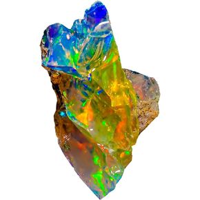 Natural Ethiopian Opal Rough Gems - 7.6 Carat- Quality Stone Jumbo Fire Ethiopian Raw Crystal Rock Gemstone for Jewelry Making, Wire Wrapping,
