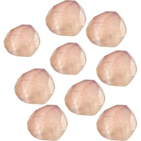 JAI GEMS 10 Pcs Natural Rose Quartz Rosecut Gemstone, Pink Rose Quartz Flatbacks loose gemstones for jewelry, 10 Pcs Wholesale Lots
