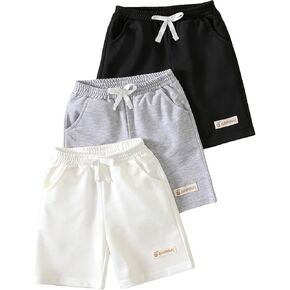 SOLY HUX Toddler Boy's 3 Piece Bow Front Track Shorts High Elastic Waist Summer Casual Shorts with Pockets in Saudi Arabia