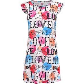 NXmaoyi Girls Kids Sleepwear Nightgown Flowy Sleeve Nightdress Pajamas Dress 3-10 Years