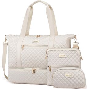 LOVEVOOK Travel Weekender Bag for Women, Duffle Bag with Shoe Compartment, Gym Duffel Bag with Makeup Bag Carry-on Tote Bag for Airplanes Traveling Weekend, Hospital Bags for Labor and Delivery 3Pcs in Saudi Arabia