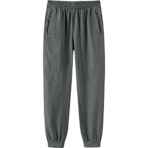 HIBETY Boys' High Performance Track Pants: Moisture-Wicking and Breathable with Adjustable Elastic Waistband
