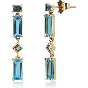 14k Gold Gemstone Dangle Earrings | Hypoallergenic Statement Earrings by MAX + STONE