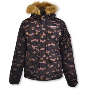 LONDON FOG Boys' Warm Winter Coat Parka with Cozy Trimmed Hood