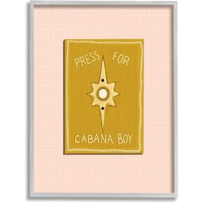 Stupell Industries Press For Cabana Boy Witty Pink Text Button, Design by Jen Bucheli, 11 x 14