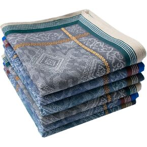 Mens Soft Cotton Handkerchiefs Old-fashioned Jacquard Pattern Assorted Pack